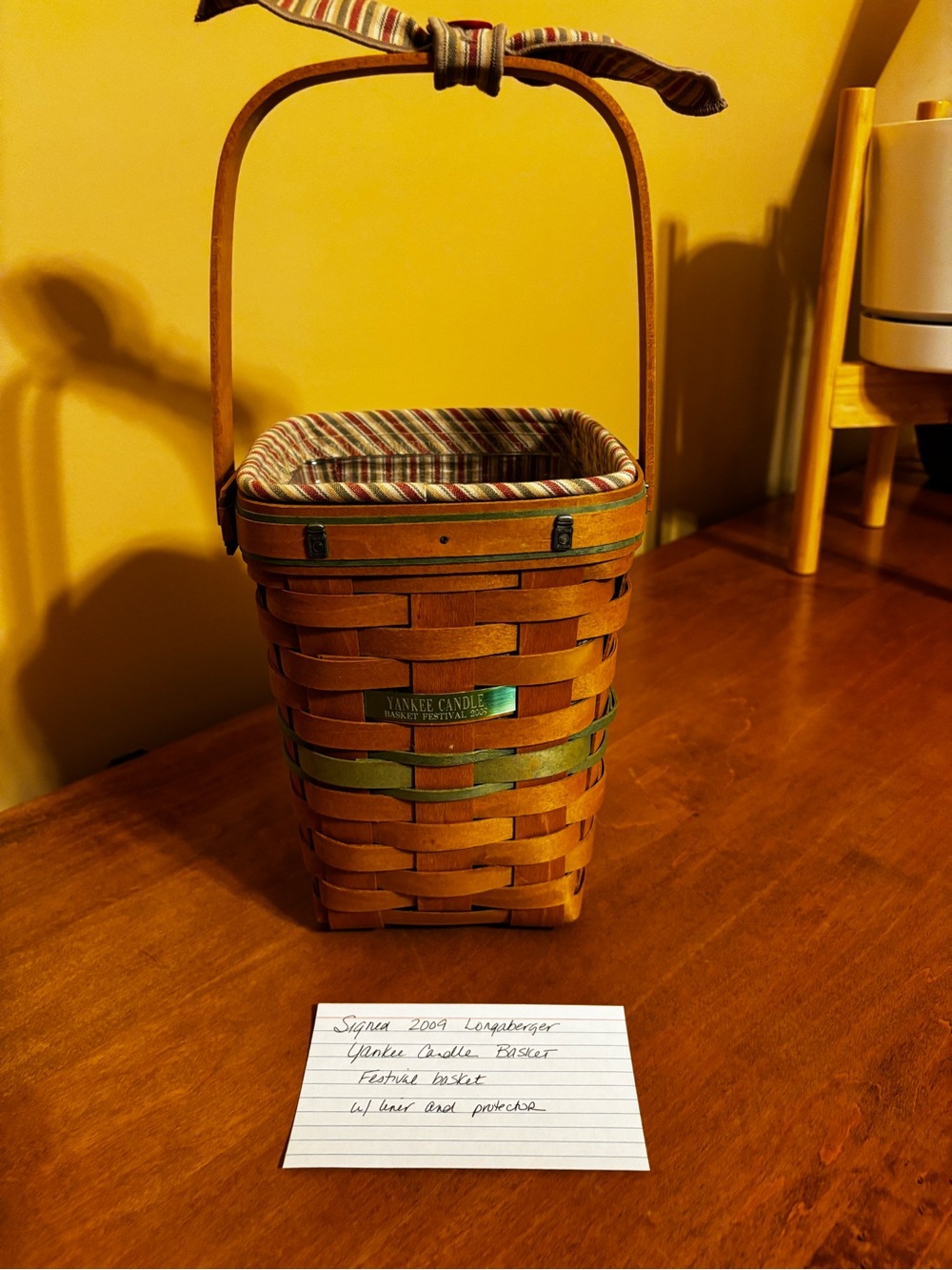 Signed 2009 Longaberger Yankee Candle Basket Festival Basket